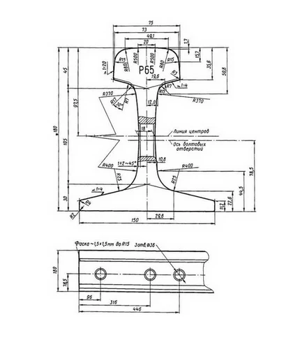chertezh-zheleznodorozhnyh-rels-r65